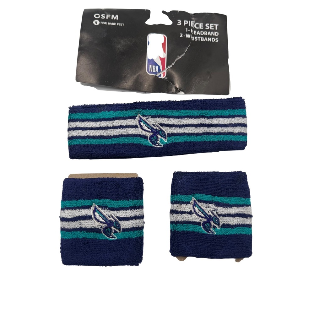 For Bare Feet Charlotte Hornets NBA 3-Piece Headband Wristband Set